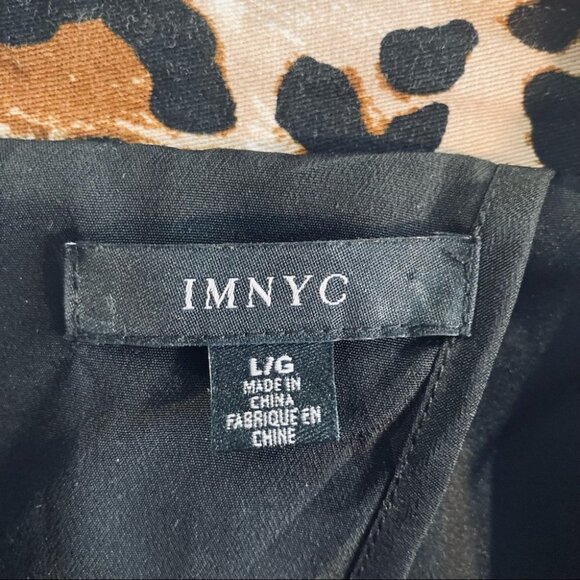 IMNYC Sz L Leopard Print Unlined Oversized Overcoat w/ Pockets & Back Slit Coat - Picture 2 of 7